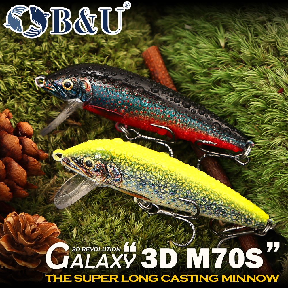 Fishing Hook Treble - B&U Sinking Minnow Fishing Lures, 3D