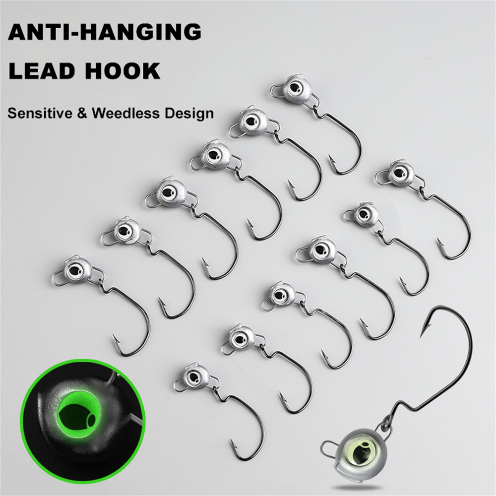 10pcs Weedless Jig Heads with  - Fishing Hook Weedless avis et prix
