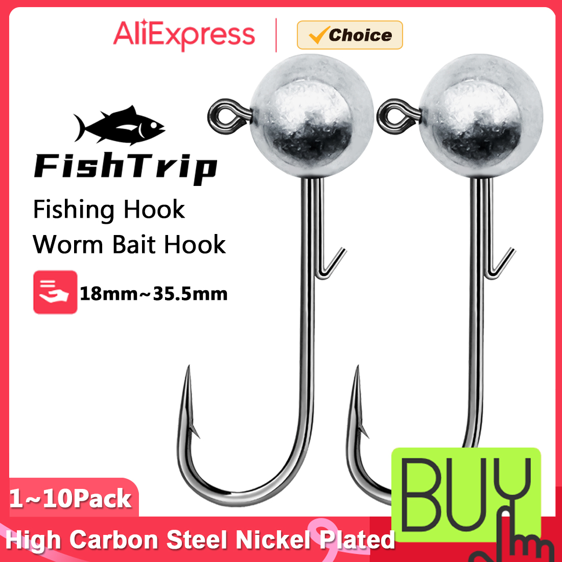 FishTrip 1~10pcs Ned Jig Heads - Fishing Hook Weedless avis et prix