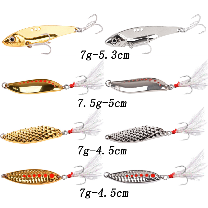 8PCS/Set Lure Metal Spinner Sp - Fishing Hook Treble avis et prix