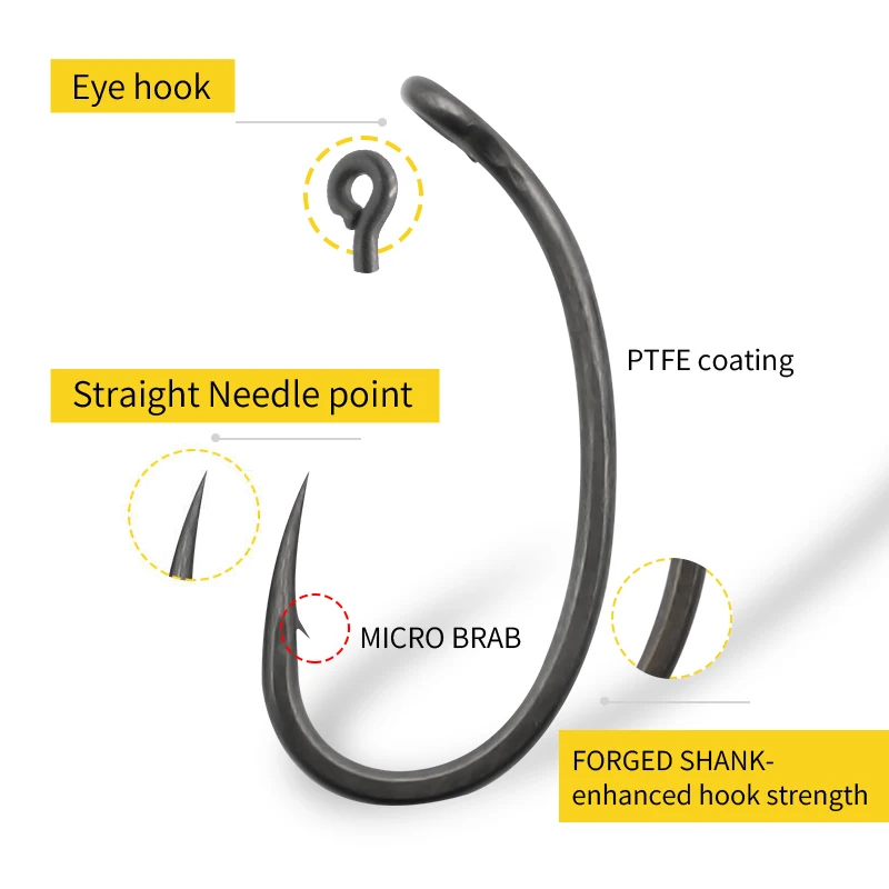10pcs Carp Fishing Hook Curved - Fishing Hook Barbless avis et prix