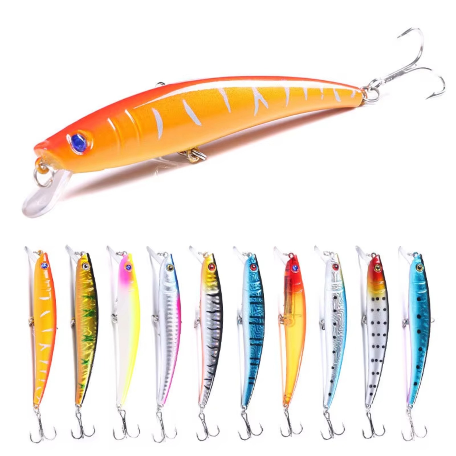 Minnow Fishing Lure 110mm 13g  - Fishing Hook Treble avis et prix