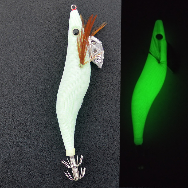 1PCS  Luminous Squid Jigs  Whi - Fishing Hook Size avis et prix