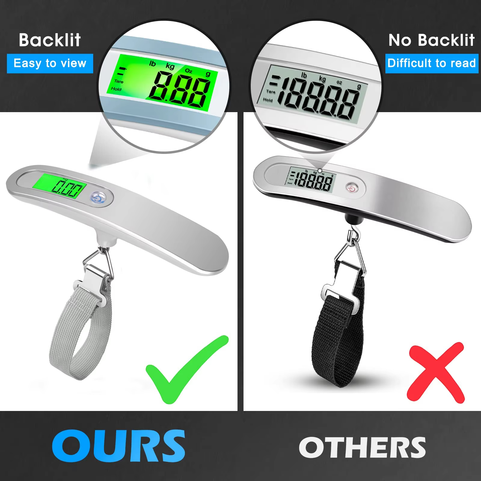 Portable Scale Digital LCD Dis - Fishing Hook Stainless Steel avis et prix