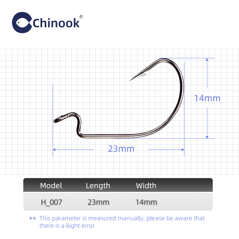 Chinook 20pcs Wide worm Texan  - Fishing Hook Barbless avis et prix