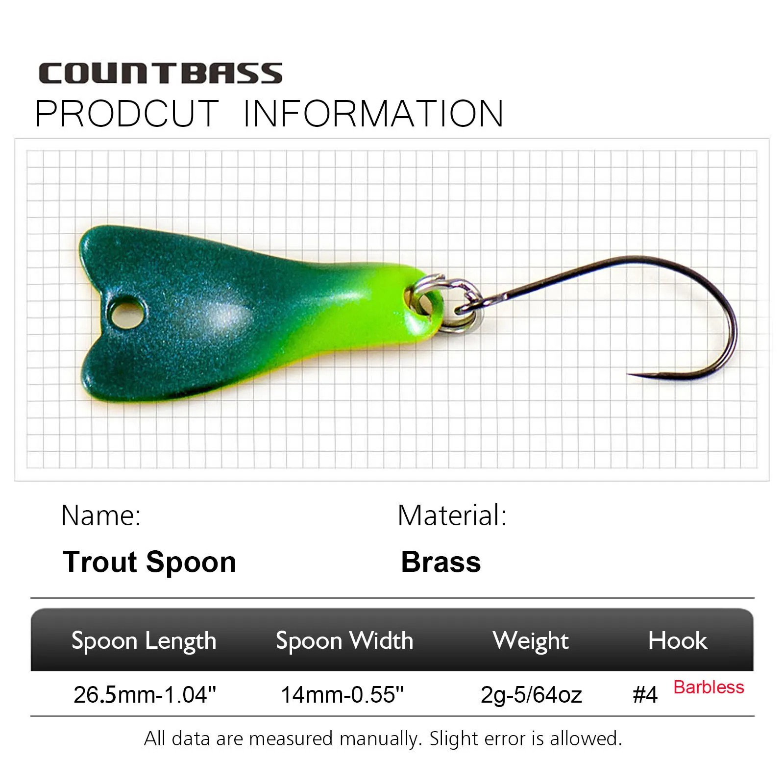 COUNTBASS 5/64oz 2g Casting Sp - Fishing Hook Barbless avis et prix