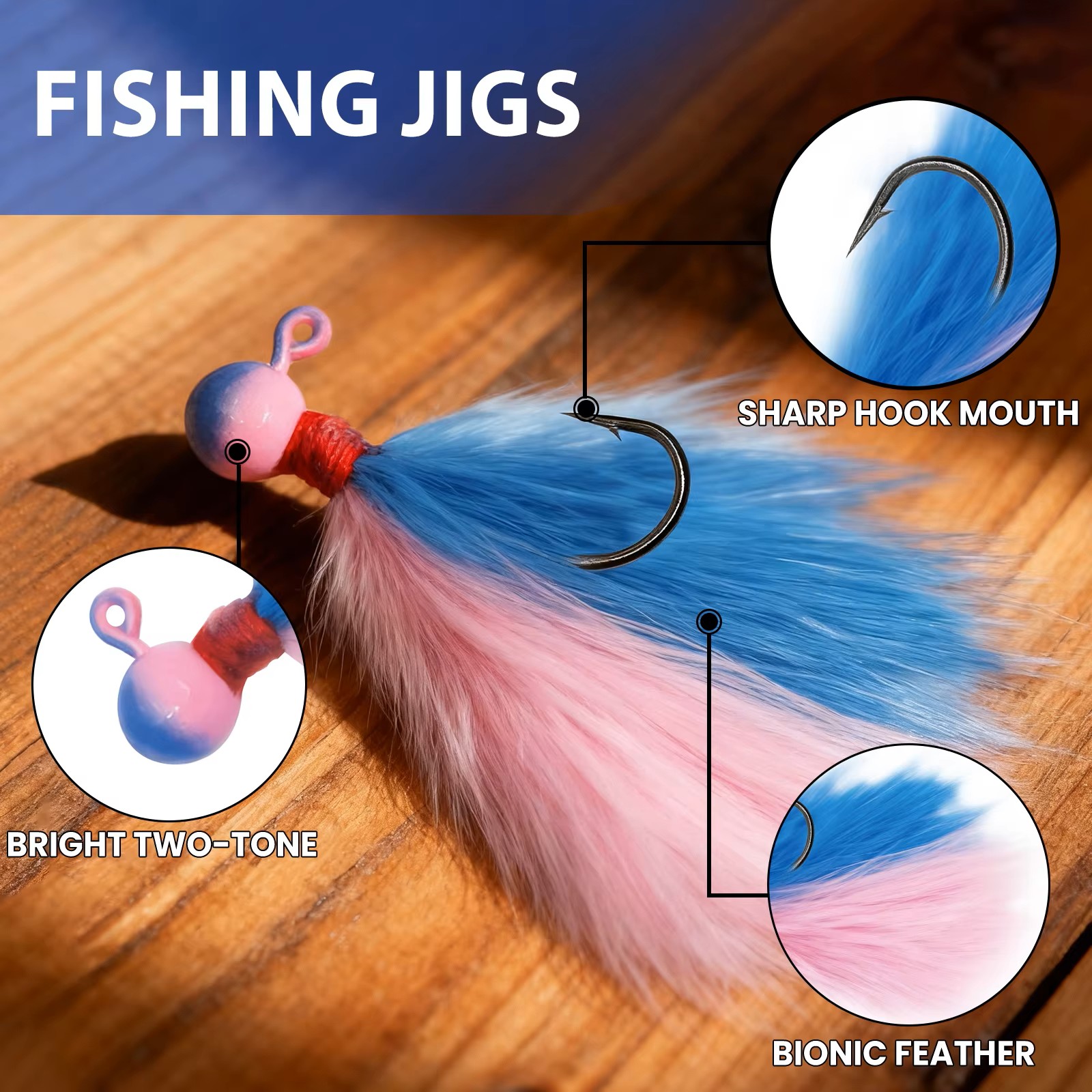 9KM 5pcs Mixed-Color Marabou J - Fishing Hook Assortment avis et prix