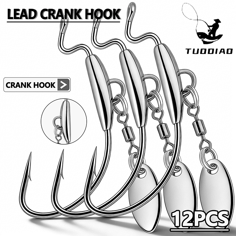 [TUODIAO]Crank Hook Jig Heads  - Fishing Hook Weedless avis et prix