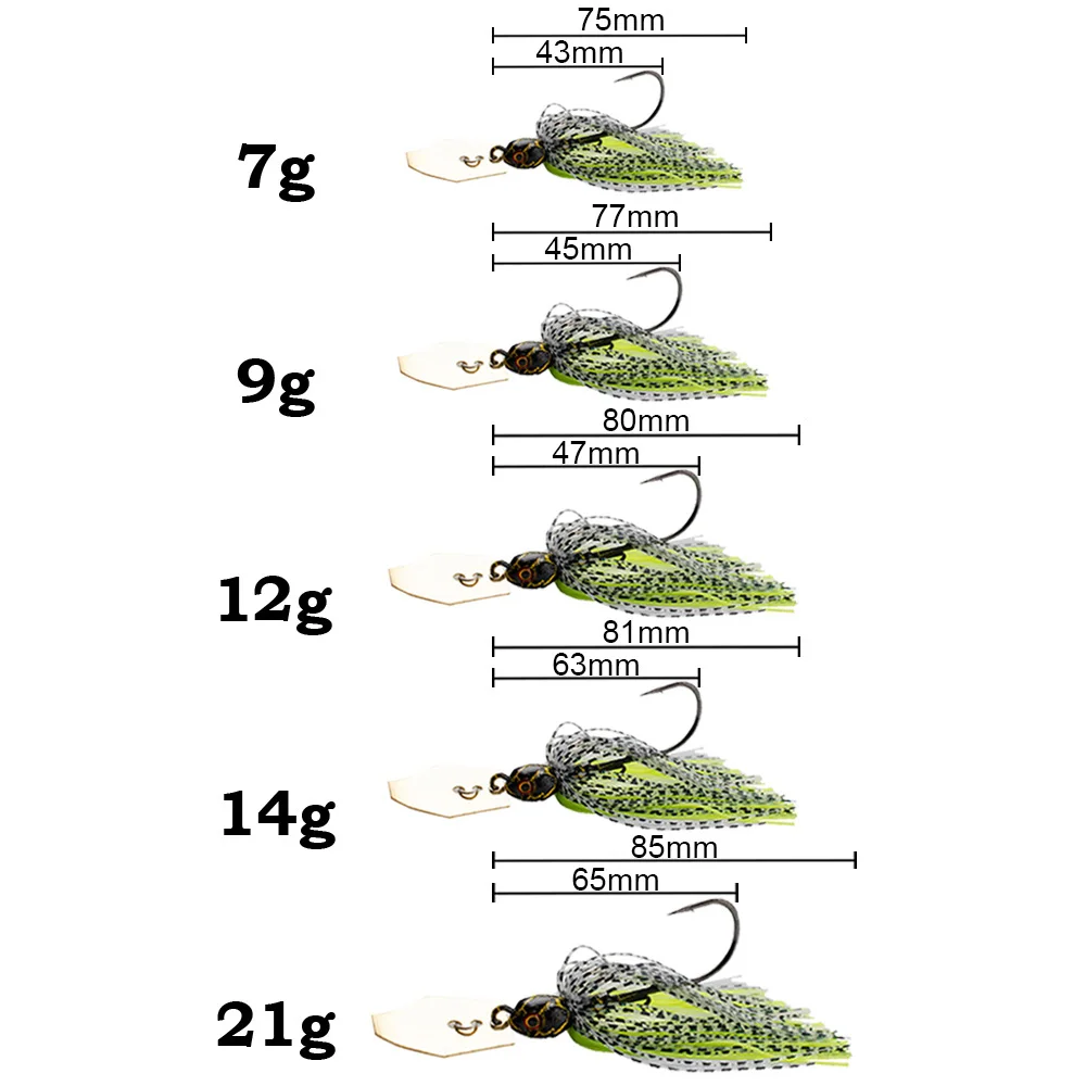 Spinner Bait 7g/9g/12g/14g/21g - Fishing Hook Weedless avis et prix