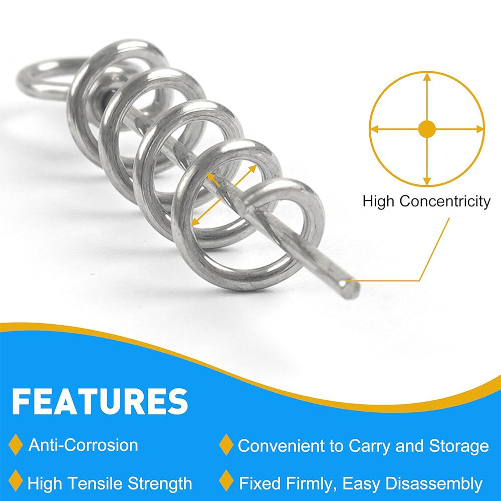 50Pcs Spring Twist Lock Fishin - Fishing Hook Stainless Steel avis et prix
