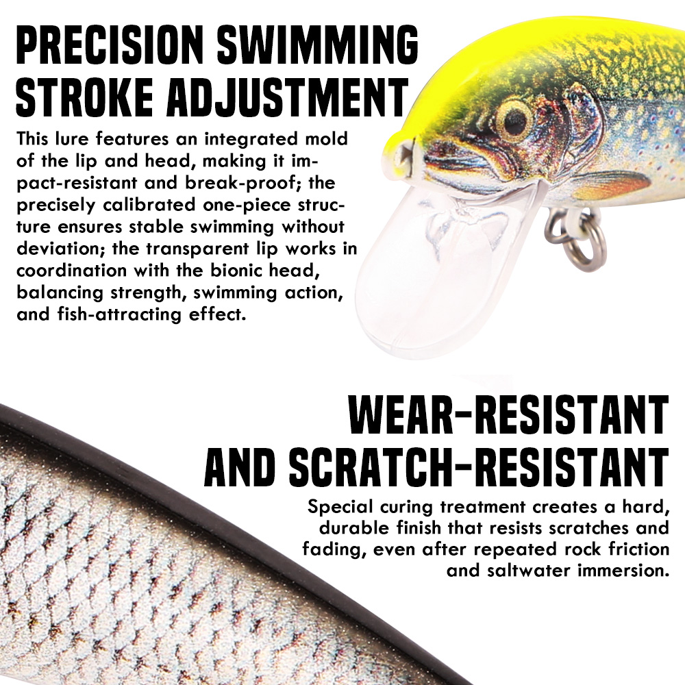 B&U Sinking Minnow Fishing Lur - Fishing Hook Treble avis et prix