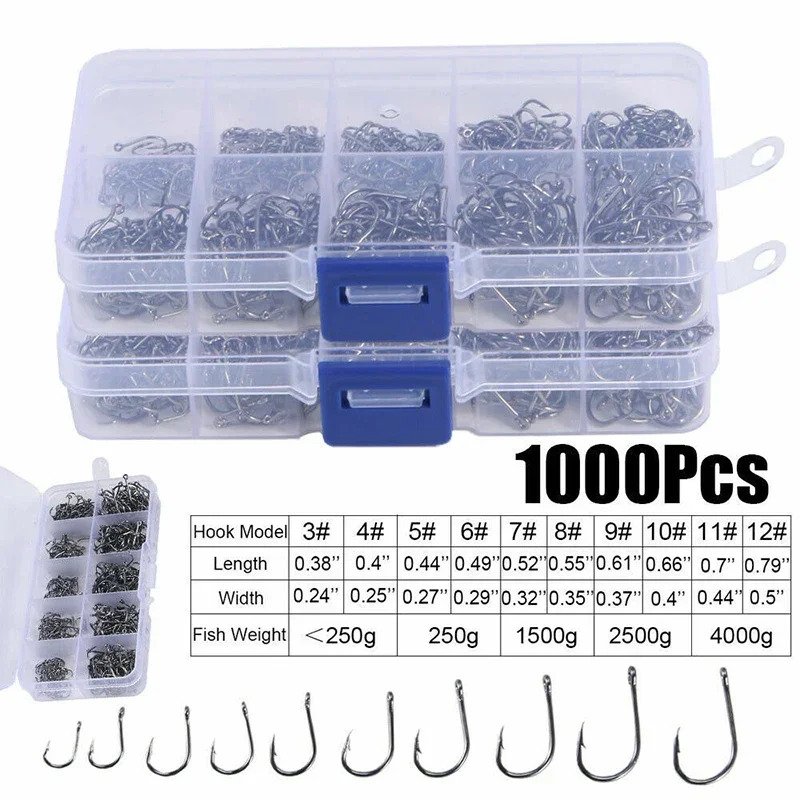 50-1600Pcs/BoxFishing Hooks Ca - Fishing Hook Circle avis et prix