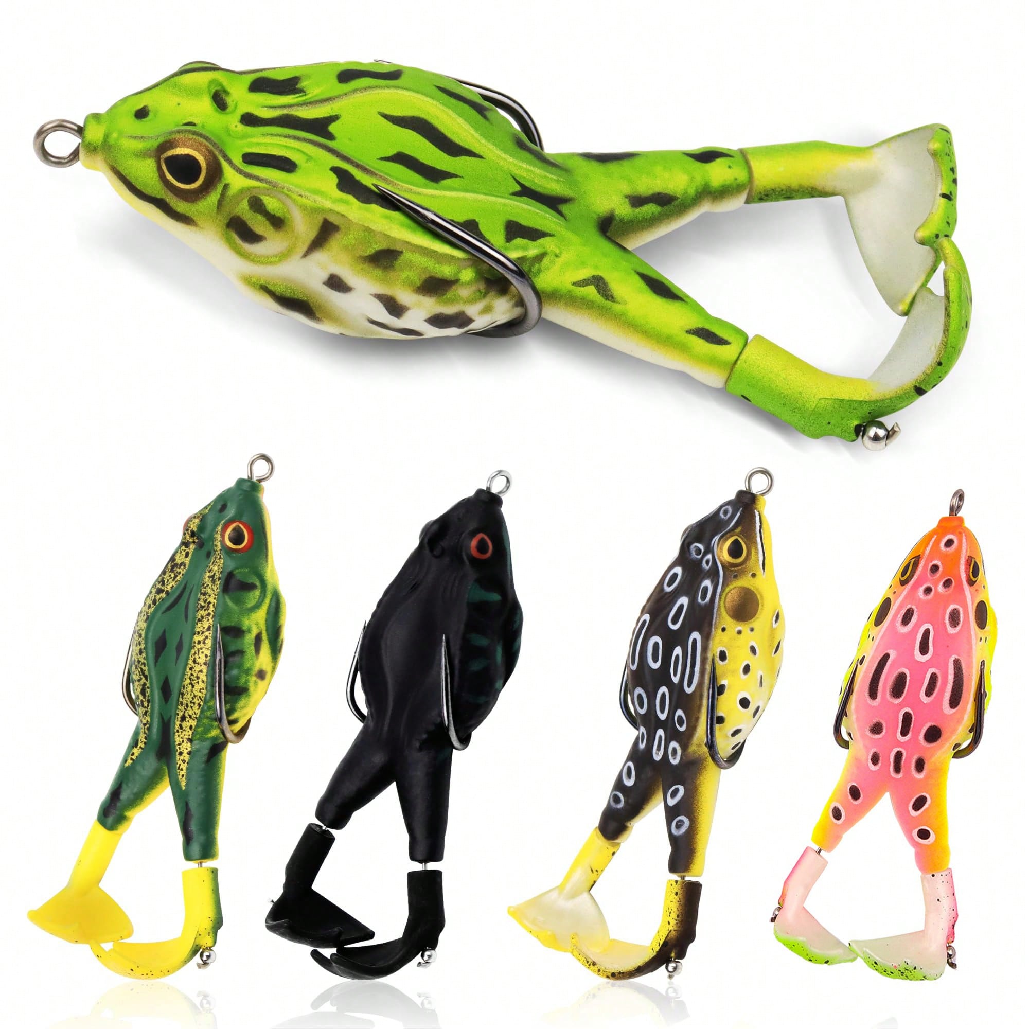 5pcs Water Soft Frog Bass Fish - Fishing Hook Weedless avis et prix