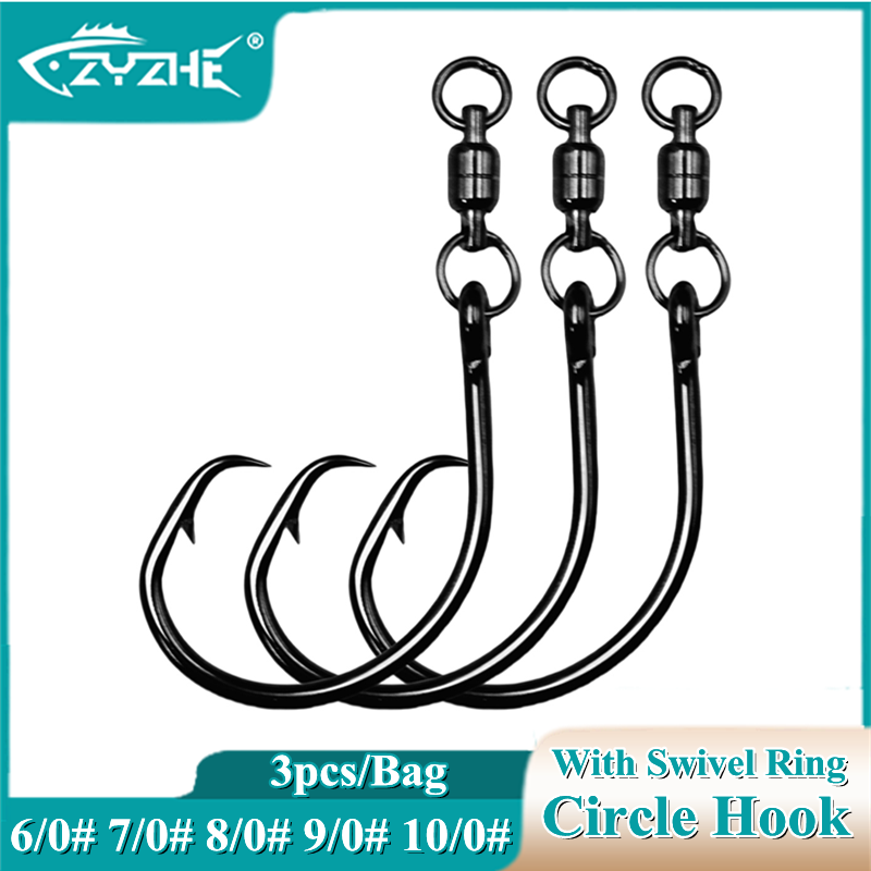 ZYZHE 3pcs/Bag Circle Hooks Wi - Fishing Hook Barbless avis et prix