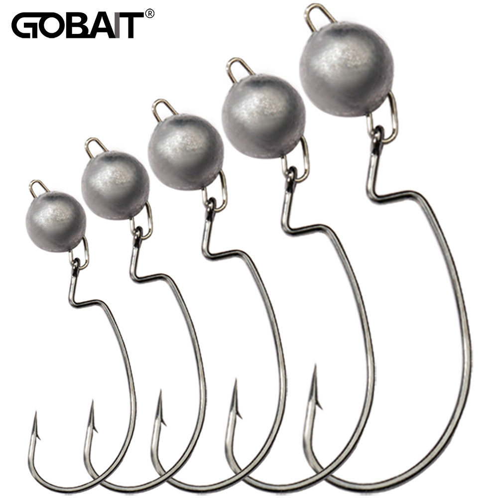 5Pcs Metal Jig Head Worm Hooks - Fishing Hook Weedless avis et prix