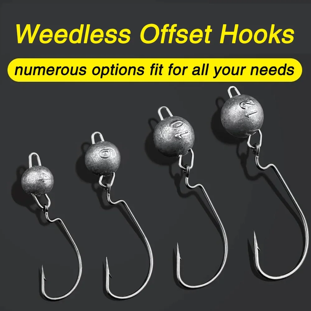 5Pcs Metal Jig Head Worm Hooks - Fishing Hook Weedless avis et prix