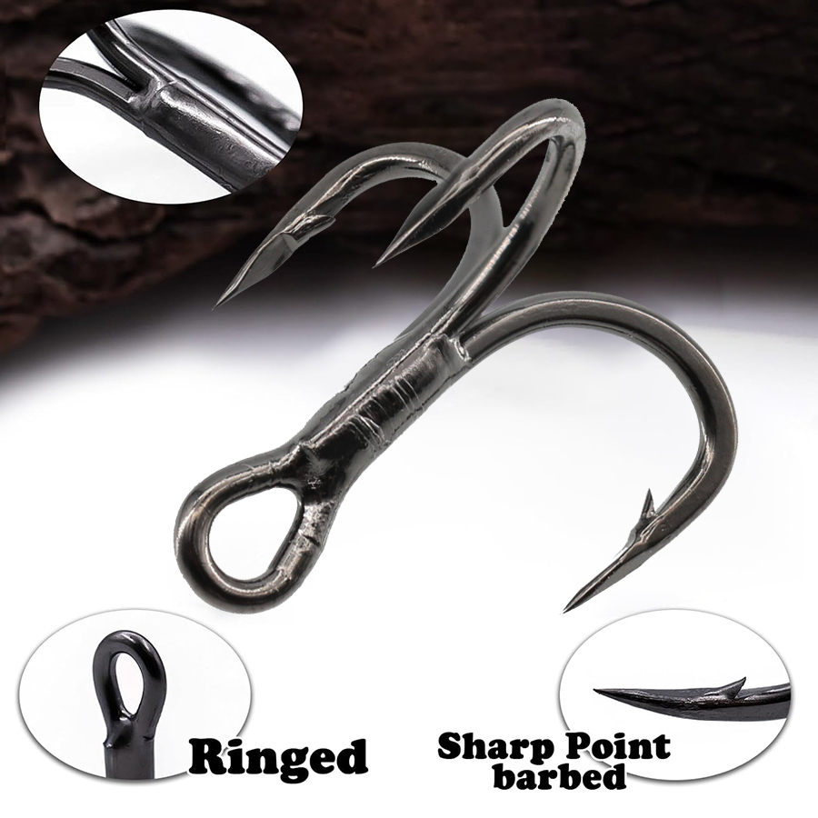 6X Fishing Treble Hooks Black  - Fishing Hook Assortment avis et prix